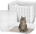 Zubebe 50 Pack Disposable Cat Litter Box for Cats, Large Disposable Kitty Litter Tray Boxes 19.69 x 15.75 x 3.94 Inches 