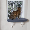 K&H Pet Products Kitty Sill Cat Window Perch for Large Cats, Orthopedic Window Hammock Bed Holds 40LBS, Washable Cover, Kitty Windowsill Bed Seat for Indoors - Gray Fleece, Unheated, 14 X 24in