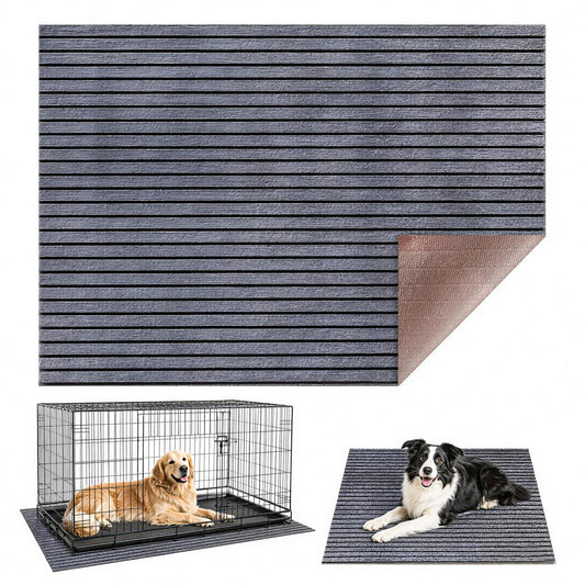 47"x59" Dog Crate Mat, Waterproof Non-Slip Rubber Mat for Under Dog Crate, Dog Crate Floor Protector Absorbent Reusable Kennel Mat, Cut to Fit Washable Liner for Dog Cage, Playpen & Whelping Box