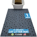 Drymate Cat Litter Box Mat, Litter Trapping Mat, Waterproof, Urine-Proof, Absorbent, Machine Washable, Soft on Paws, Contains Mess, Protects Floors, Kitten Supplies, Dark Grey, 28x36 XL