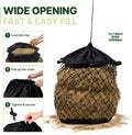 Slow Feed Hay Bag for Horses, Heavy Duty Hay Net for Horses Goats Sheep Donkey, Rigid Quick Fill Collar, 1.9 in Mesh, Wa