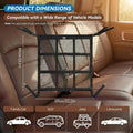 Dog Car Barrier, 9-Grid Reinforced Sturdy Pet Car Divider, Breathable Double-Layer Mesh with Zipper Storage, Easy to Ins