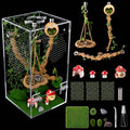 Jumping Spider Enclosure Kit, Pre-Assembled Acrylic Spider Enclosure with Magnetic Door, Clear Spider Terrarium Habitat 