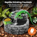 MIXJOY 2 in 1 Reptile Water Fountain with Food Dish 550ML, Terrarium Reptile Waterfall Drinking Fountain, Reptile Water 