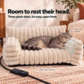 Indoor Heated Cat Sofa, Heated Dog Bed for Small Dogs,Plush Bolster Sleeper