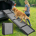 Dog Ramp for Cars 71"Long x 20"Wide SUV & Trucks, Non-Slip Surface Aluminum Pet Ramps for Small & Large Dogs–Heavy Duty Foldable Lightweight Portable Ramp for Senior Dogs High Bed Couch Outdoor 250lbs