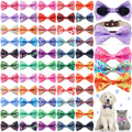 Sanwuta 60 Pcs Paisley Dog Collar Bow Bulk Floral Pet Bow Ties Dog Accessories Detachable Attachment Charms with Elastic Bands for Small Medium Large Dogs Cat Puppy Bows Grooming Supplies