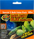 Zoo Med Daylight Blue Reptile Bulb - 60 Watt 2 Bulb Value Pack