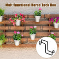 Dunzy 2 Pcs Heavy Duty Horse Tack Hooks Over Rail 4 Inch Metal,Black