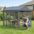 Dog Kennel Cover Replaceable Top Cover 10' x 5' Gray（Top Cover Only）