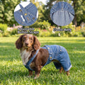 FLAdorepet Classic Dog Denim Jumpsuit Overalls,Dog Pet Cat Jeans Pants Clothes,Puppy Cowboy Costumes Outfits for Chihuahua Yorkie Dachshund (Dark Blue, Large)
