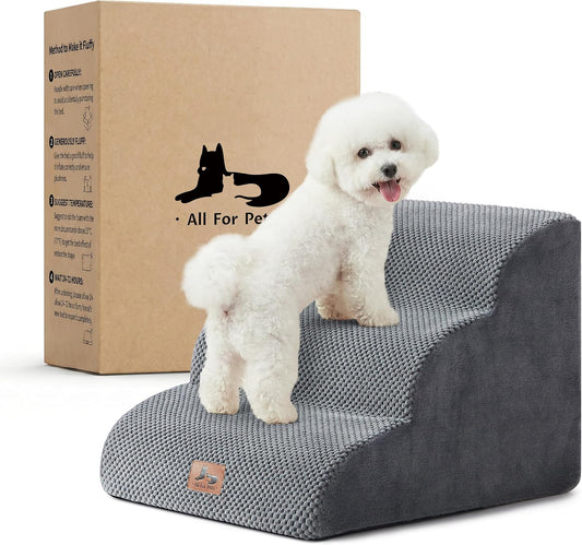Dog Stairs for Small Dogs 13.5” H, 3 Step Dog ramp for Bed