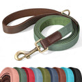 Didog PU Leather Dog Leash for Small Dogs 4.5ft, Soft Padded Handle Dog Leashes for Medium Size, Walking and Training Leashes Faux Leather for Large Pet,Green