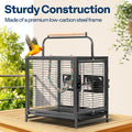 VIVOHOME 19 Inch Wrought Iron Bird Travel Carrier Cage for Parrots Conures Lovebird Cockatiel Parakeets Black