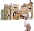 HIIMALEX Large Wooden Bunny Castle Rabbit House Indoor Small Animal