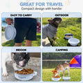 HANARA 2-in-1 Insulated Dog Bowl with Collapsible Lid & Handle – Stainless Steel, Non-Slip Rubber Base – Portable Pet Water & Food Bowl for Dogs & Cats – 30 OZ + 20 OZ – Indoor & Outdoor (Blue)