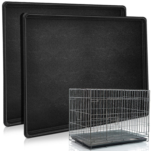 Cunno 2 Pcs Replacement Dog Crate Pan Tray Kennel Bottom Tray Replacement Plastic Bottom Pan for Dog Crate, Black(42")