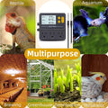 Reptile Temperature Controller, 3 Outlet Timer Thermostat for Grow Tent, Incubation, Snakes, Fish Tank, Heater, humidifi