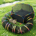 Love's cabin Outdoor Cat Enclosures Rainbow, Foldable Catio Outdoor Cat Enclosure Playground Include Portable Tent, Circle Kitten Playpen Tunnel, Outside House for Indoor Kitty and Small Animals