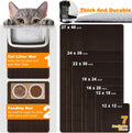 Cat Litter Mat 18"x24",Double Layer EVA litterbox Mat, Brown