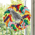 Napiass Parrot Swing for Large Birds - Colorful Cotton Rope Hanging Ring Toy for African Grey, Cockatoo, Conure, and Parakeet | Chewing, Exercise, Climbing, and Snuggling (Parrot Swing)