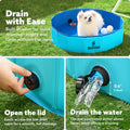 Sloosh Foldable Dog Kiddie Pool - Portable Hard Plastic Doggie Swimming Pool, Anti-Slip Collapsible Pets Bath Tub Suitab