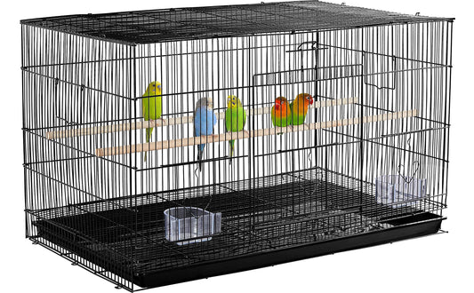 Yaheetech 30‘’ Flight Bird Cage Stackable Design for Small and Medium Birds with Slide Out Tray and Bottom Grate Budgies Cockatiels Lovebirds Canaries Parakeet Cage