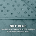 Furhaven Waterproof & Non-Slip King Size Mattress Cover Protector for Dogs & Cats, Washable, For Beds, Couches, & Car Seats - Quilted Twill Blanket Mattress Cover - Nile Blue, Jumbo/King Size