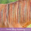 Juexica 18Pcs Horse Bling Accessories Clip in Hair Extension, Multicolor