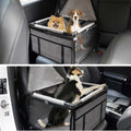 GENORTH Dog Car Seats for Small and Medium Dogs,Portable Puppy/Pet Car Booster Seat with Clip-On Leash and Mesh Window for Pet Up to 20 lbs