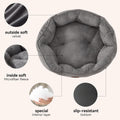 Asvin Small Dog Bed for Small Dogs, Cat Beds for Indoor Cats, Pet Bed for Puppy and Kitty, Extra Soft & Machine Washable with Anti-Slip & Water-Resistant Oxford Bottom, Grey, 20 inches