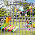 Bird Parakeet Cockatiel Toys, ESRISE Birds Cage Accessories Swing Climbing Ladders Wooden Perch Toy for Conures Finche Budgies Lovebird Parrot