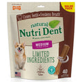 Nylabone Nutri Dent Dog Dental Chews, Natural Teeth Cleaning Dental Treats & Breath Freshener for Dogs, Filet Mignon Flavor, Medium (40 Count)