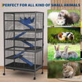 Garvee Metal Small Animal Cages, 58" h Large Ferret Nation Cage with Hammock, 7 Removable Platforms for Sugar Glider, Gu