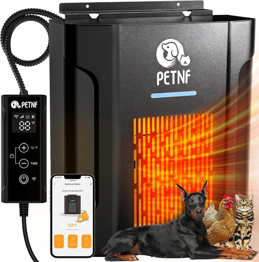 PETNF Dog House Heater – 45℉ to 113℉ Thermostat with WiFi App Control