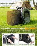 Pecute Cat Backpack Carrier Expandable , Foldable Pet Backpack for Cats & Small Dogs Up to 11lbs, with 4-Side Breathable Mesh, Multi-Entry & Lockable Zippers for Travel, Hiking, Camping - Hands Free,