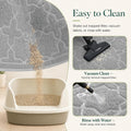 Yimobra Cat Litter Mat, Easy Clean Trapping PVC Mat with Waterproof Backing and Non Slip Bottom, Scatter Control Pad for Litter Box, 24"x20", Grey