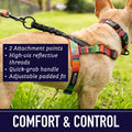 Leash Boss No Pull Dog Harness, Easy Walk for Small, Medium, and Large Pets, Reflective with Rear and Front Clip Attachment (Wave Pattern, Medium)