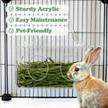 Xymoso Acrylic Rabbit Hay Feeder with Lid,Guinea Pig Hay Rack Holder Chinchilla Cage Accessories for Rabbits Guinea Pigs