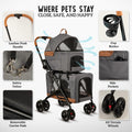 Double Pet Stroller with Detachable Carriers - Ideal for 2 Dogs or Cats - Compact & Convenient Design - Easy Assembly Double Dog Stroller - Graphite Gray