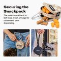 Cleverpup Snackpack Double Insulated Dog Treat Pouch – 1.5 Cup Capacity, 2 BPA-Free Waterproof Zipper Pockets, Carabiner