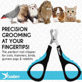 Candure Cat Nail Clipper Stainless Steel Cat Claw Trimmers for Rabbits, Guinea Pigs, Birds, Puppies, Kittens and Small A