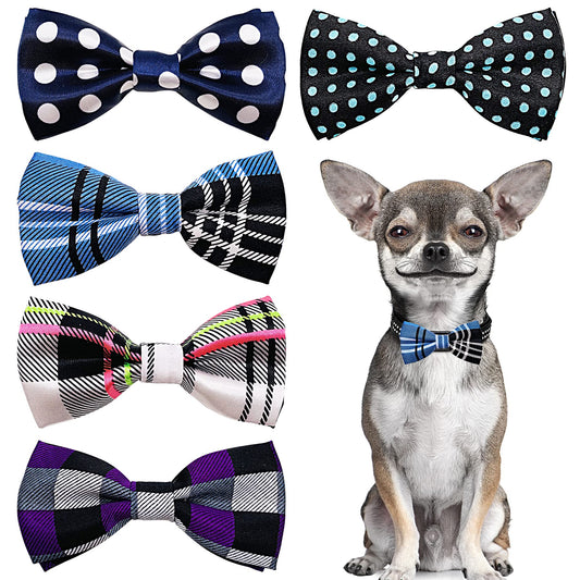 PET SHOW Pet Small Dogs Collar Embellishment Attachment Bow Ties Puppies Cats Collar Charms Accessories Slides Bowties for Birthday Wedding Parties Assorted A Style Pack of 5