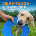 Nerf Dog Tire Flyer Outdoor Dog Toy, 10 Inch Flying Disc Dog Fetch Toy, Rubber Dog Toy for Medium Dogs and Large Dogs