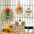 4PCS Bird Parrot Foraging Toys Parakeet Chewing Hanging Toy Shredded Paper Cage Accessories for Small Parrots Parakeets 