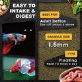 Ultra Fresh Betta Fish Food, Betta Pro Shrimp Patties, 50% Sword Prawns + Akiami Paste Shrimps, All Natural Protein, Ric