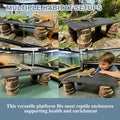 Bearded Dragon Basking Rock Platform with Wooden Pile,Natural Slate Stone Rocks Basking Platform,Habitat Hideouts Hide C