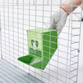 Metal Small Animal Feeder with Lid, Heavy Duty, Large Capacity Food Dispenser, Great for Rabbits, Guinea Pigs, Chinchill