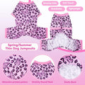 Dog Summer Pajamas Onesie Soft Breathable Puppy Jumpsuit Lightweight Dog Clothes for Small Medium Dogs Cat Pet Clothes(Pink Leopard, Medium)