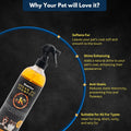 E3 Waterless Dog Shampoo 16 oz - Argan Oil Scented Dry Shampoo for Dogs & Cats - No Rinse - Waterless Pet Shampoo for Grooming - Softens Coat & Controls Odor - Dog Dry Shampoo, Safe & Easy Bathing